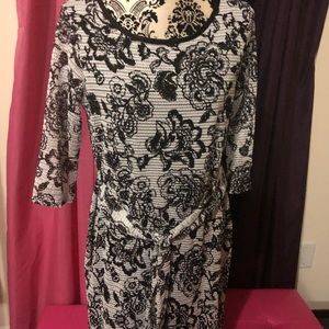 🌺 Rae Republic Black & White Floral Dress Size XL